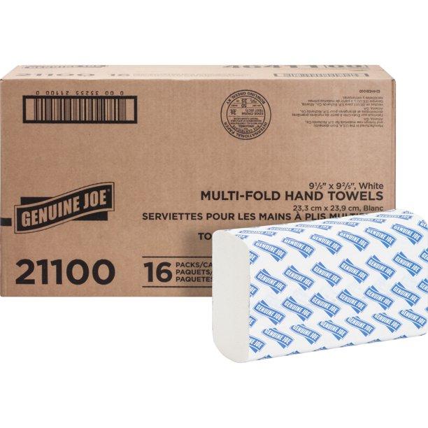 16-Pack 250 Sheets Genuine Joe Multifold Paper Hand Towels for $20.54