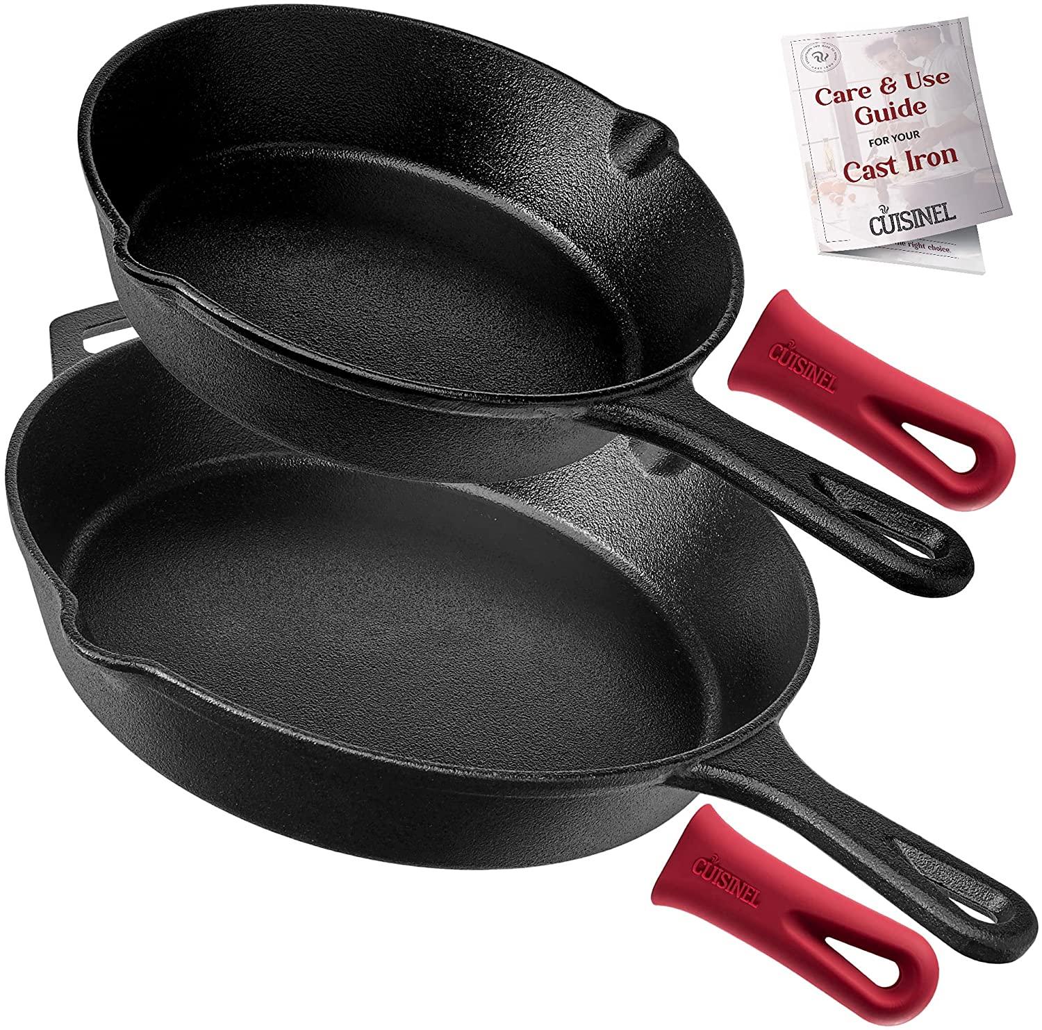 2 Cast Iron Skillet Set Frying Pans for $29.74 Shipped