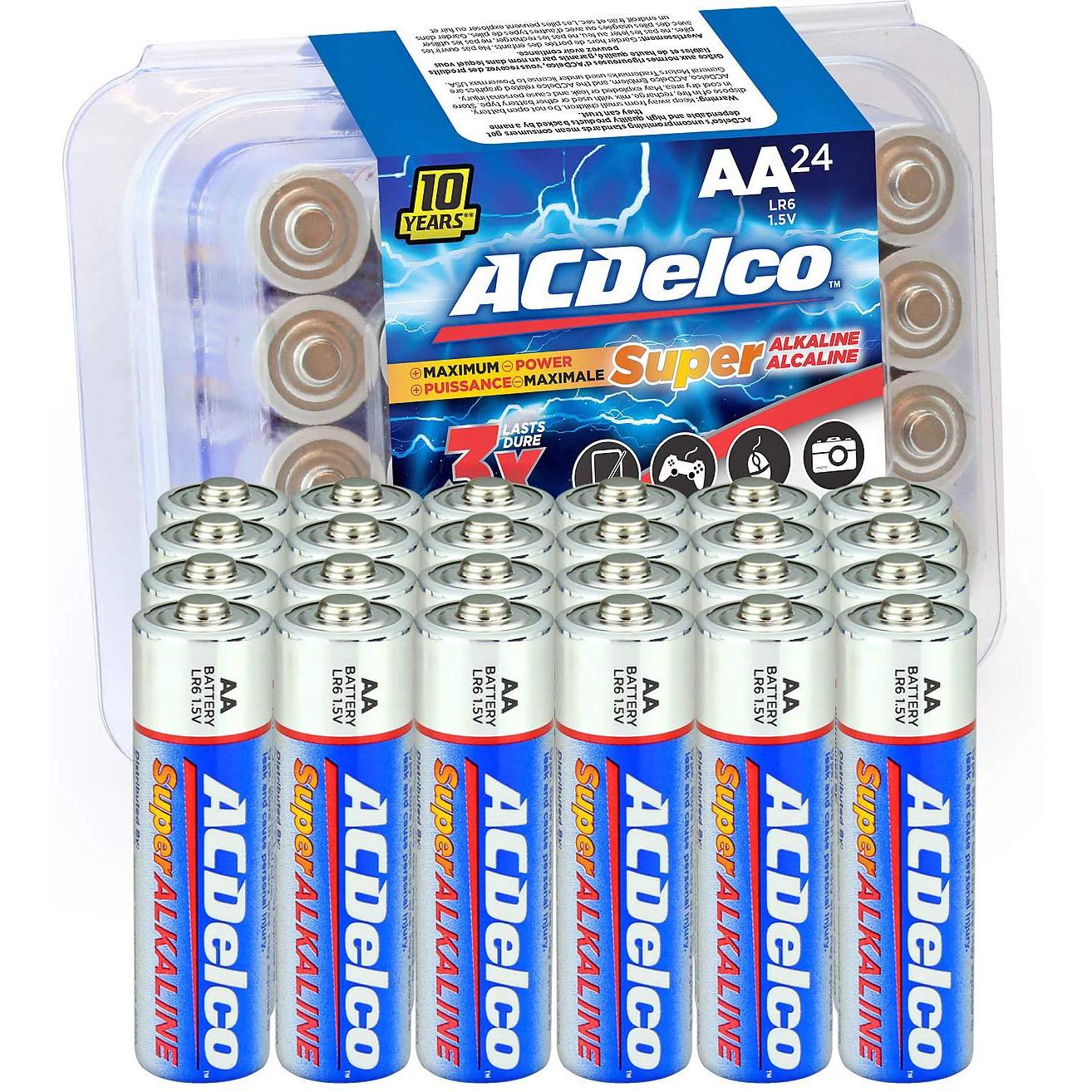 24 ACDelco AA Super Alkaline Batteries for $5.99