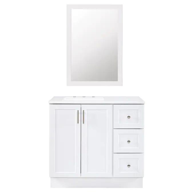 36in White Single Sink Marble Top Bathroom Vanity for $199 Shipped