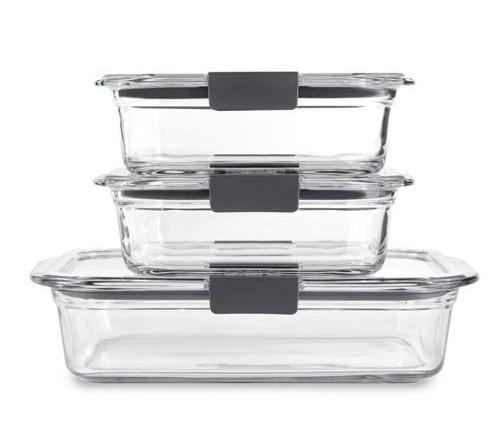 6-Piece Rubbermaid Brilliance Glass Food Storage Containers for $18