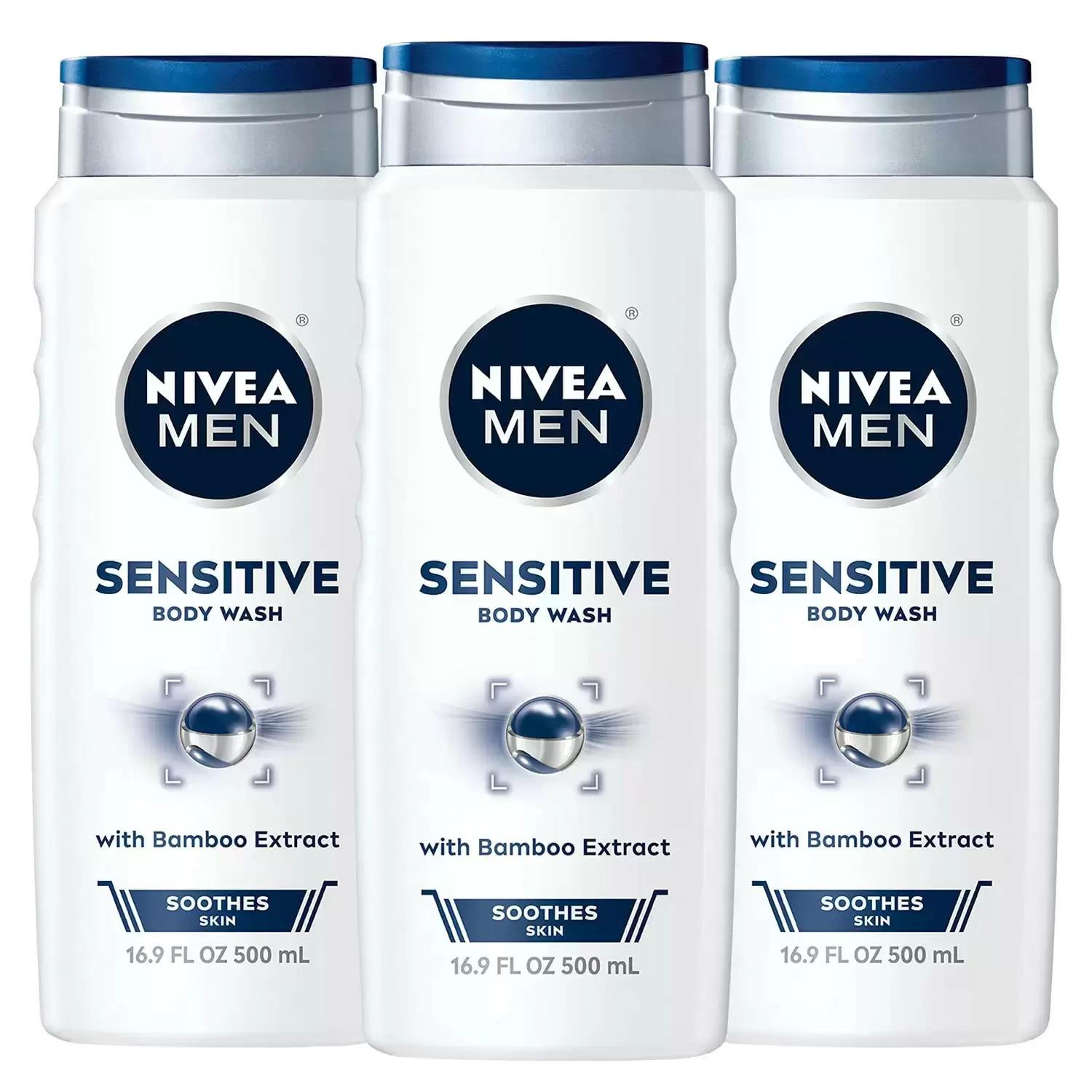 3 Nivea Men Sensitive Body Wash with Bamboo Extract for $9 Shipped