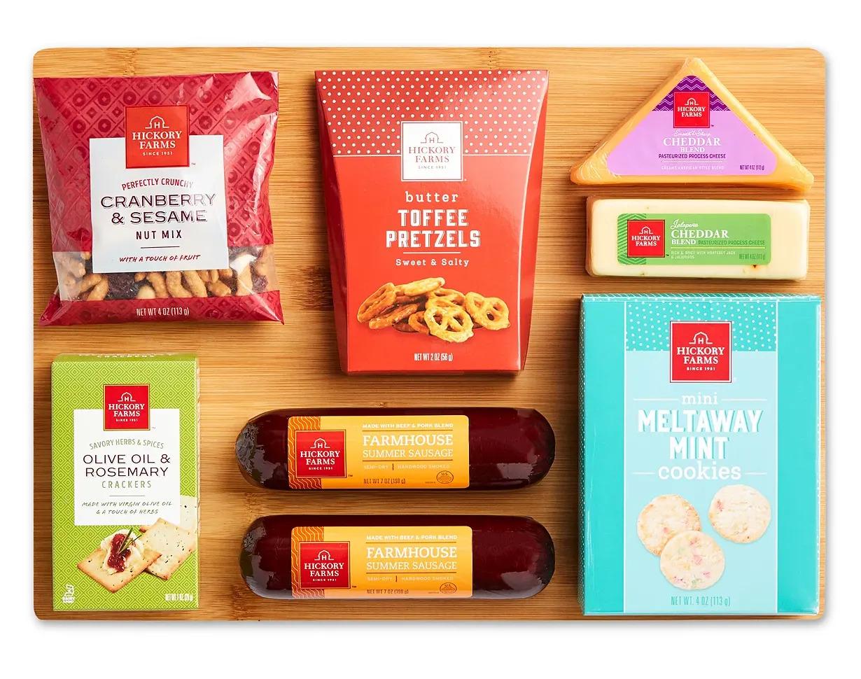 9-Piece Hickory Farms Holiday Snack Board Gift Set for $15.03