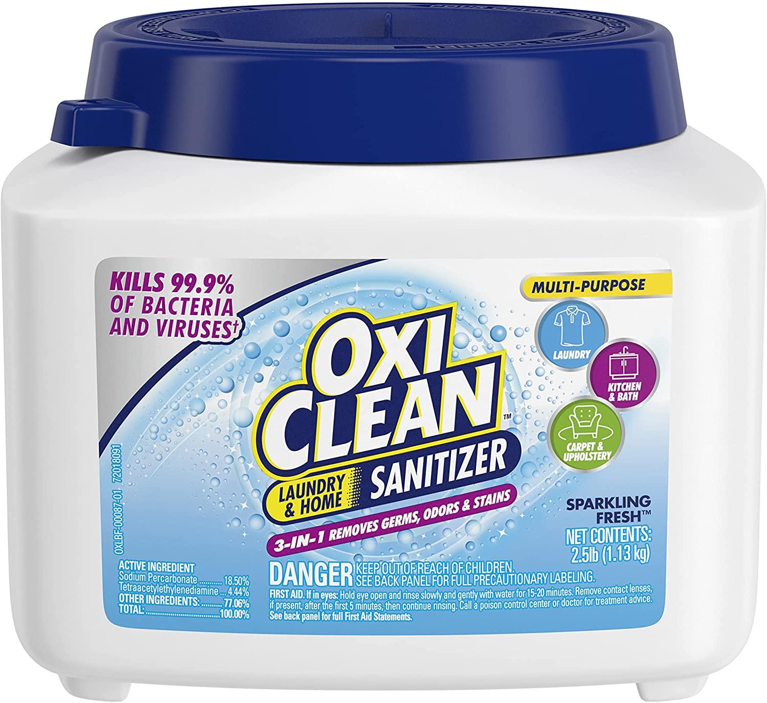 2.5Lb OxiClean Powder 3-in-1 Home & Laundry Sanitizer for $5.59 Shipped
