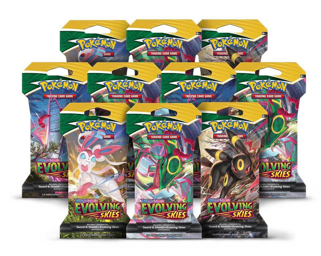 10 Pokemon Trading Card Game Sword and Shield Evolving Booster Packs for $29