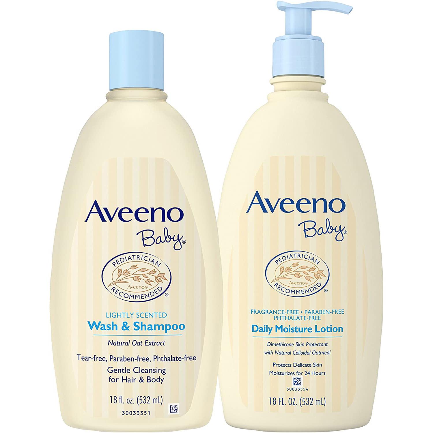 2 Aveeno Baby Bundle: Daily Moisture Gentle Body Wash and Shampoo for $8.17