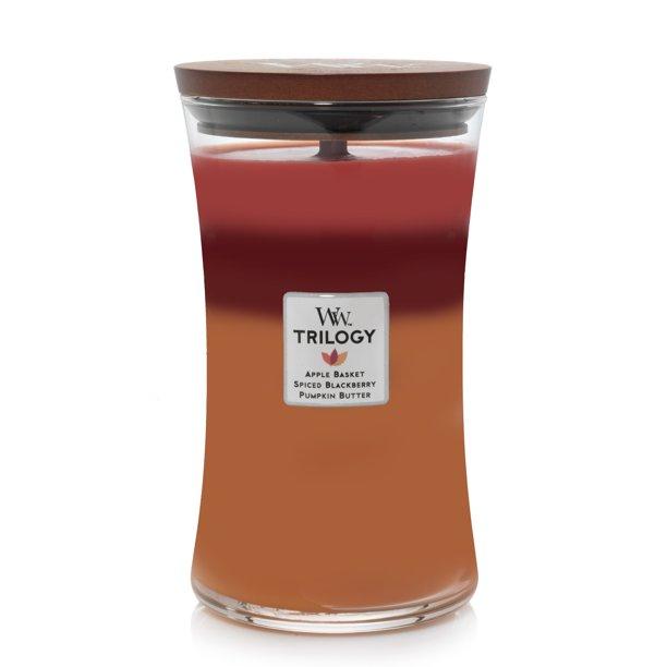 WoodWick Trilogy Autumn Harvest Large Hourglass Candle for $13.75