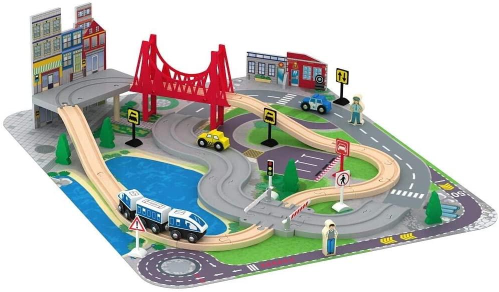 40-Piece Imaginarium Road & Rail Train Set for $22.39