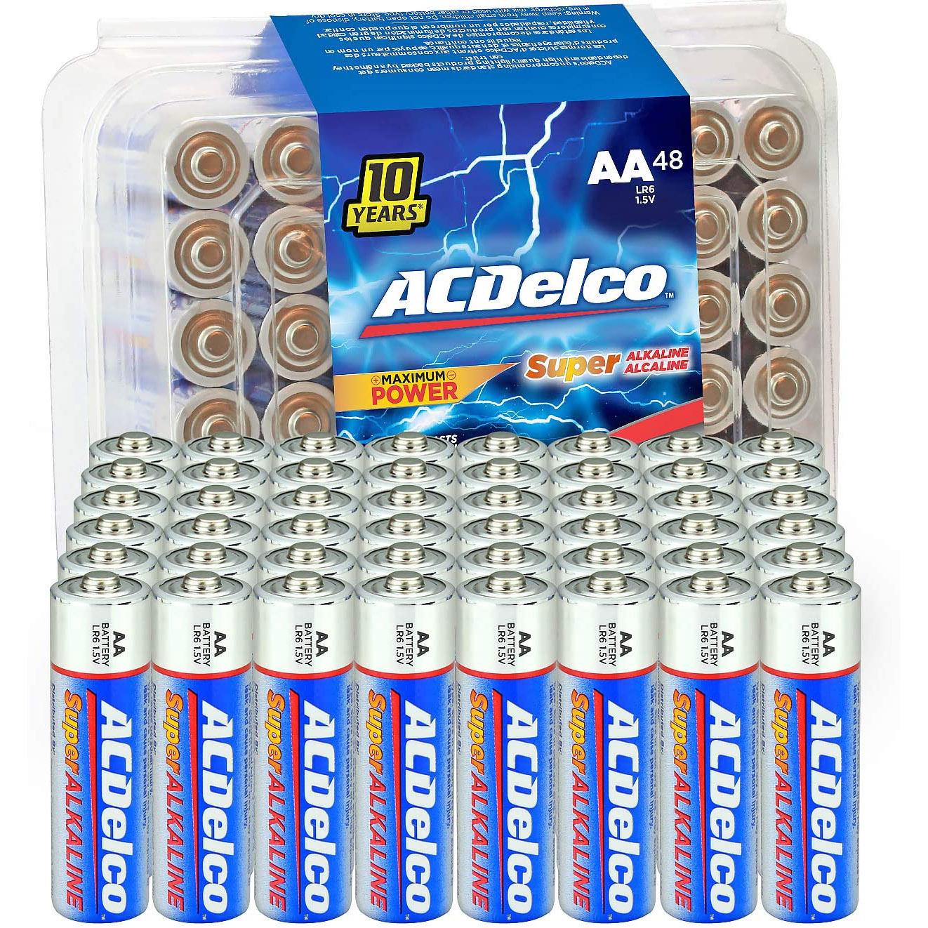 48 ACDelco AA Super Alkaline Batteries for $10.99