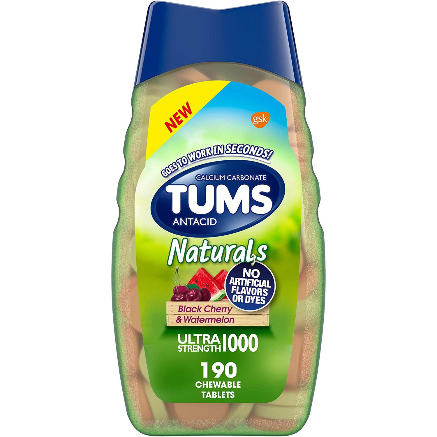 190 Tums Naturals Ultra Strength Antacid Chews for $4.75 Shipped