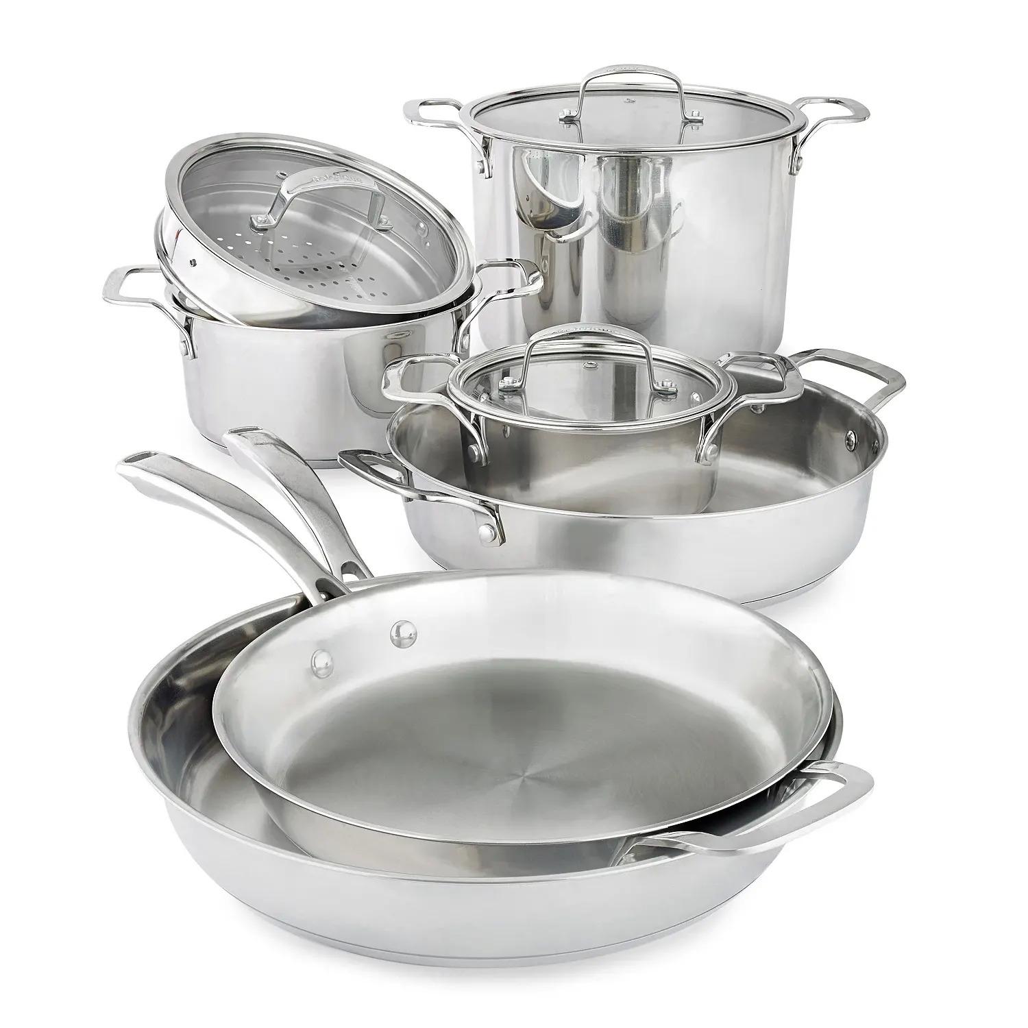 10-Piece Belgique Stackable Stainless Steel Cookware Set for $75.99 Shipped
