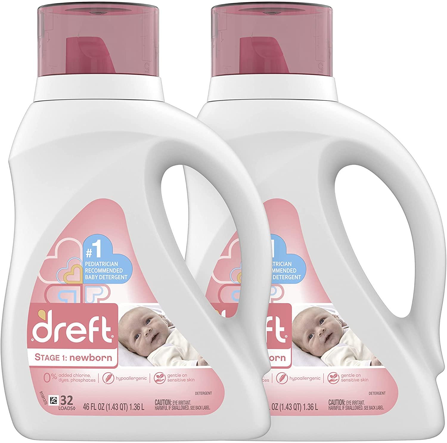 Dreft Stage 1 Newborn Hypoallergenic HE Liquid Baby Laundry Detergent for $13.44