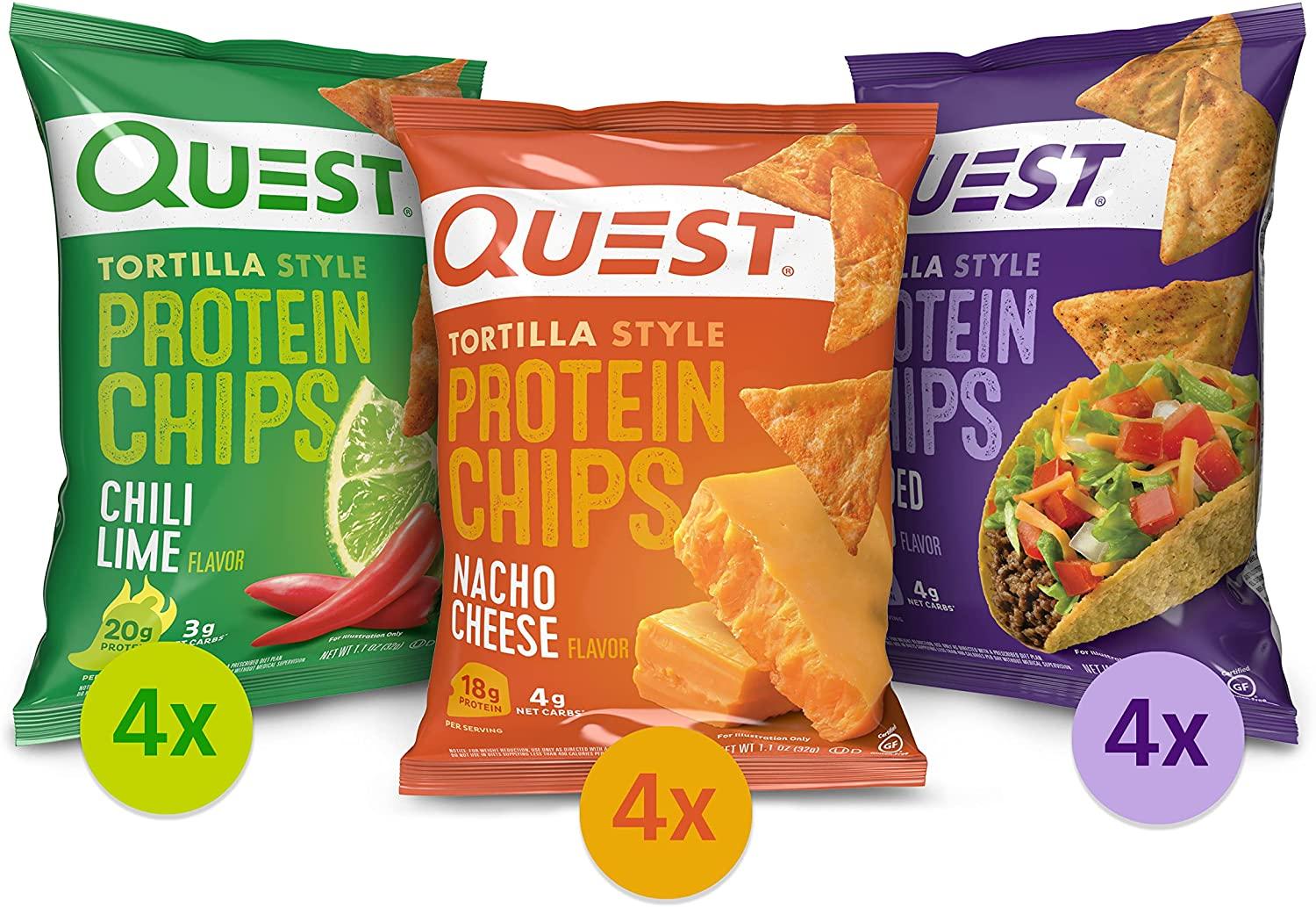 12 Quest Tortilla Style Protein Chips Variety Pack for $20.99