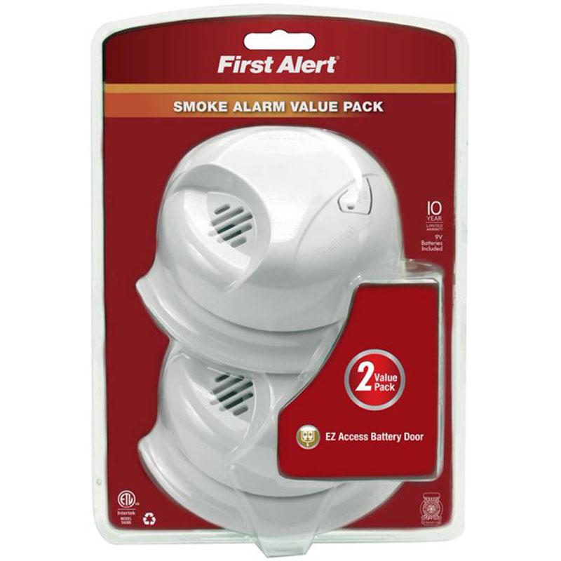 2 First Alert SA300CN2 Battery Operated Ionization Smoke Alarm for $8.31