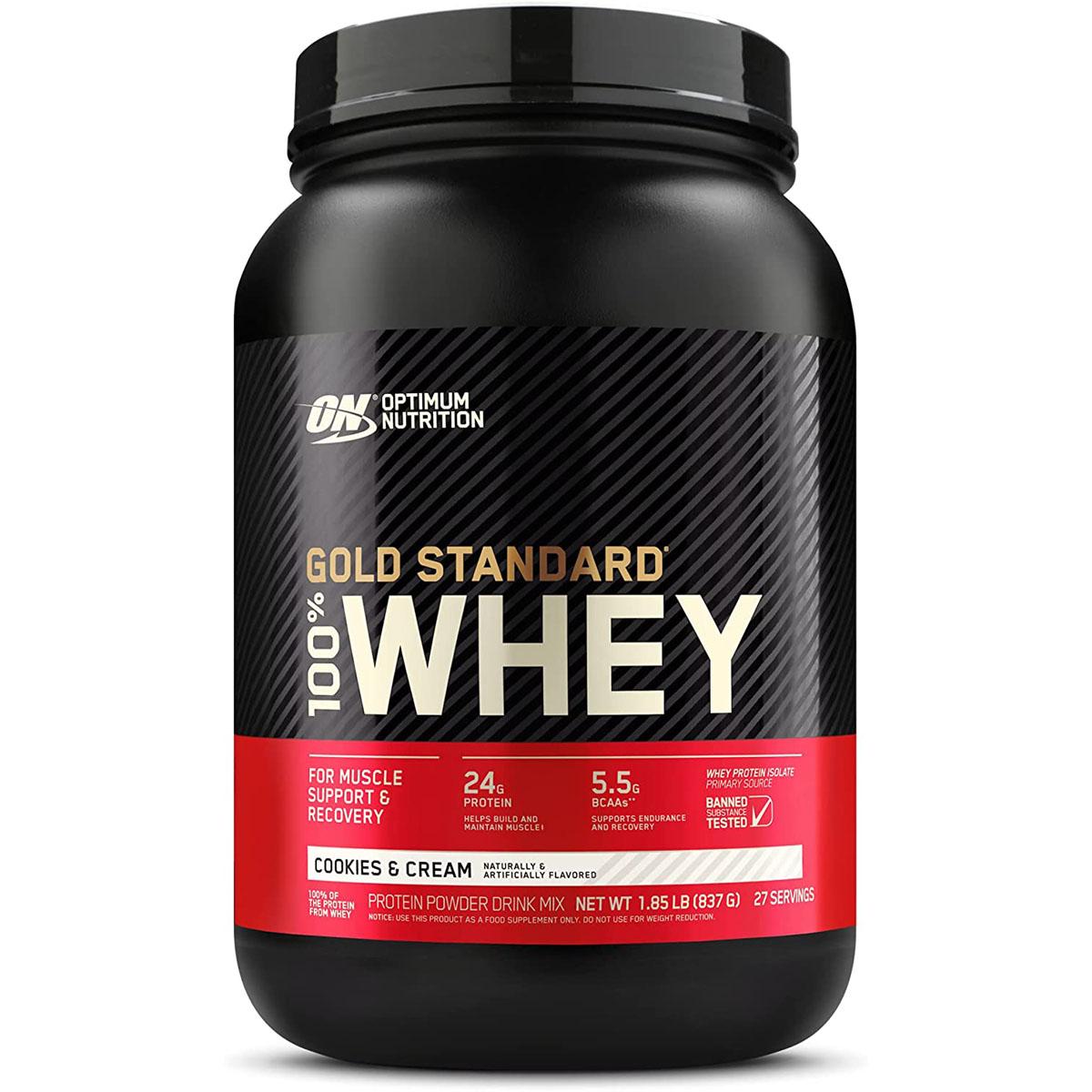 1.85lbs Optimum Nutrition Gold Cookies and Cream Whey Protein for $22.79 Shipped