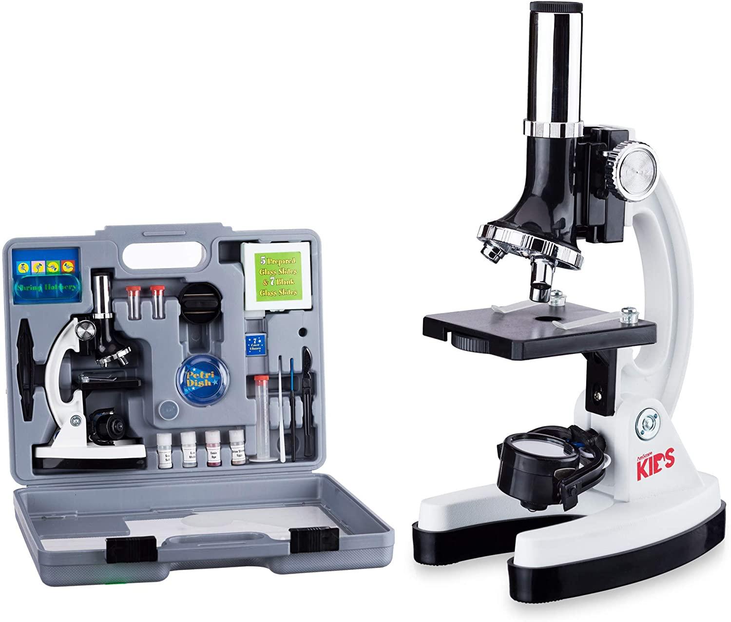AmScope 120X-1200X 52-pcs Kids Beginner Microscope STEM Kit for $31.50 Shipped