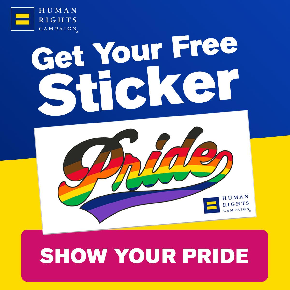 Free Human Rights Pride Sticker