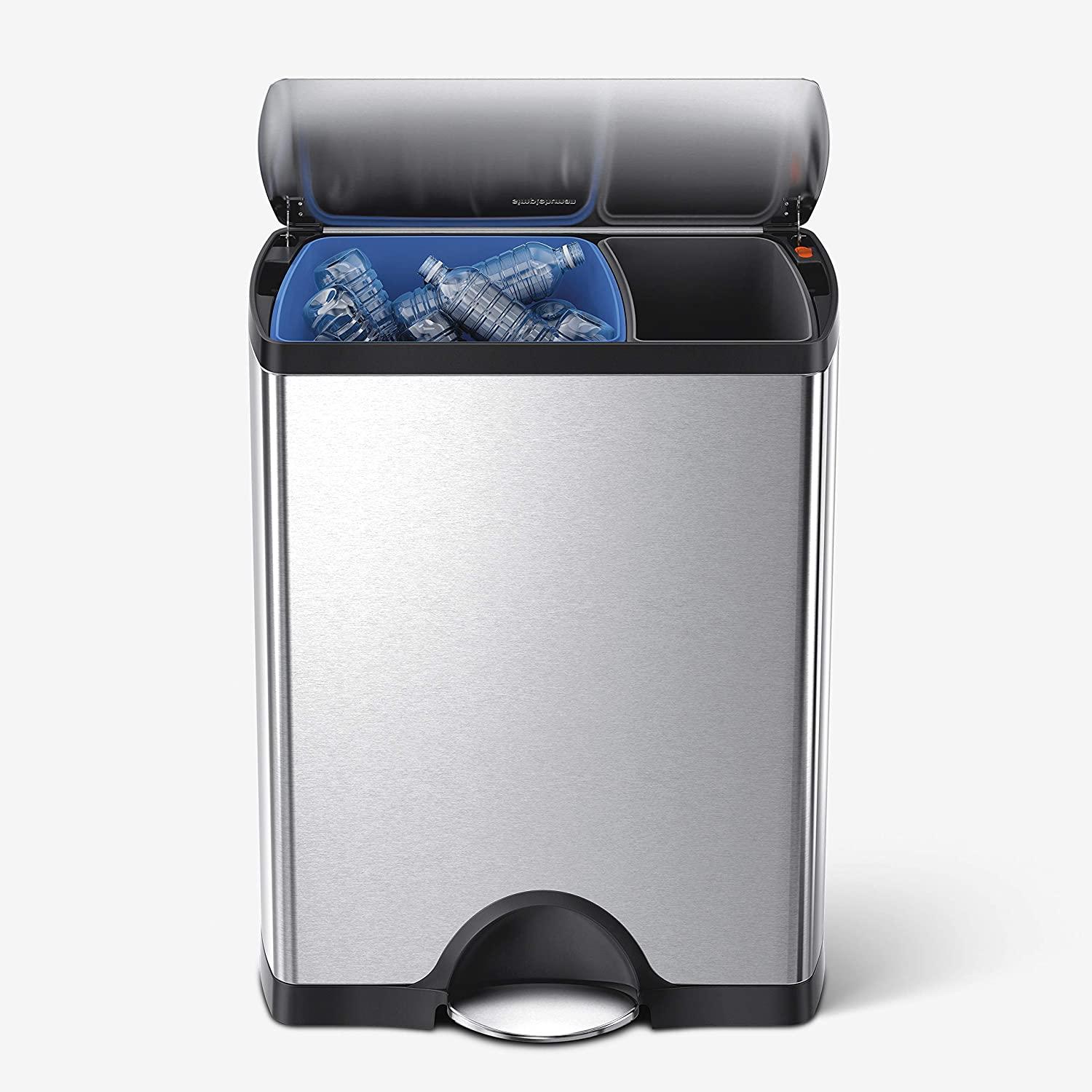 simplehuman Dual Recycling Kitchen Step Trash Can for $119.99 Shipped
