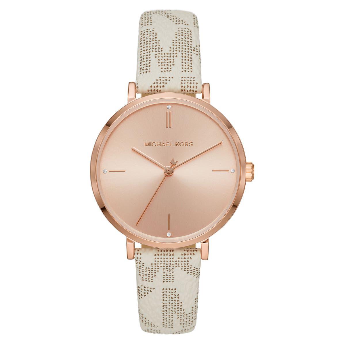 38mm Michael Kors Jayne Monogram Buckle Watch for $89.97 Shipped