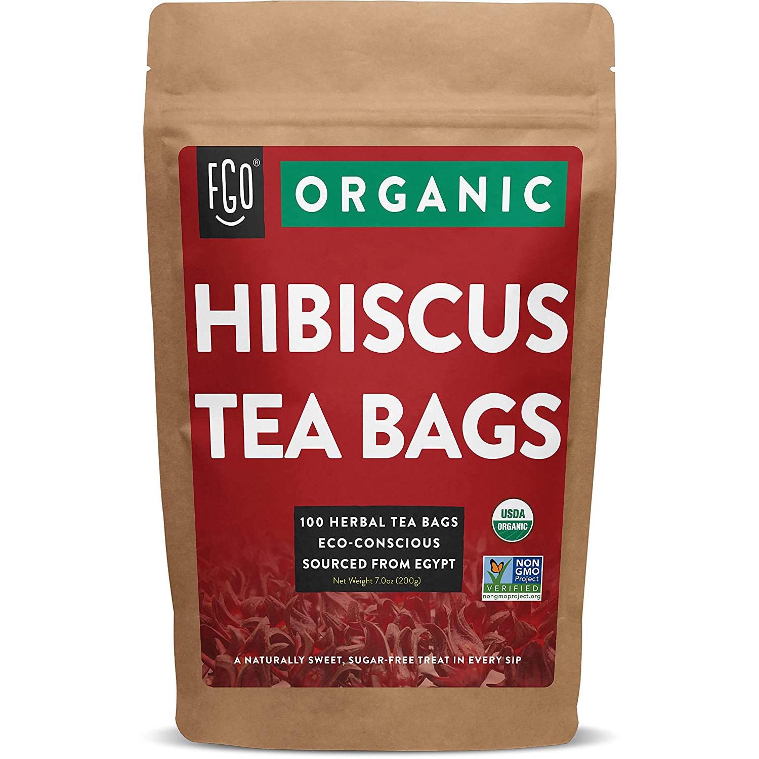 100 Organic Hibiscus Tea Bags for $11.39 Shipped
