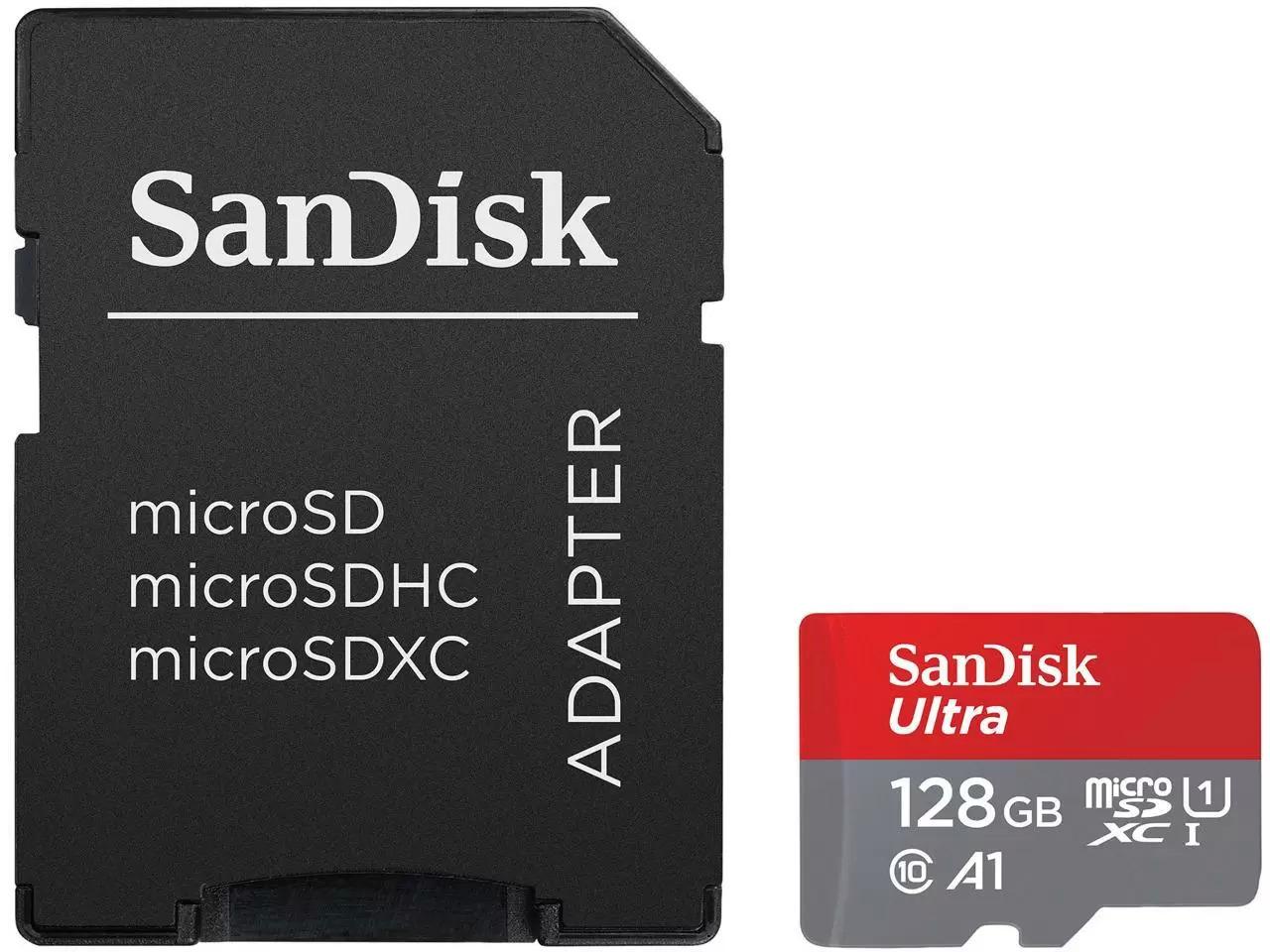 SanDisk 128GB Ultra microSDXC A1 UHS-I U1 Class 10 Memory Card for $17.37