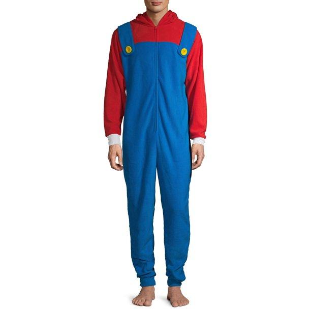 Nintendo Mens Super Mario Brothers Mario Pajama Suit for $14