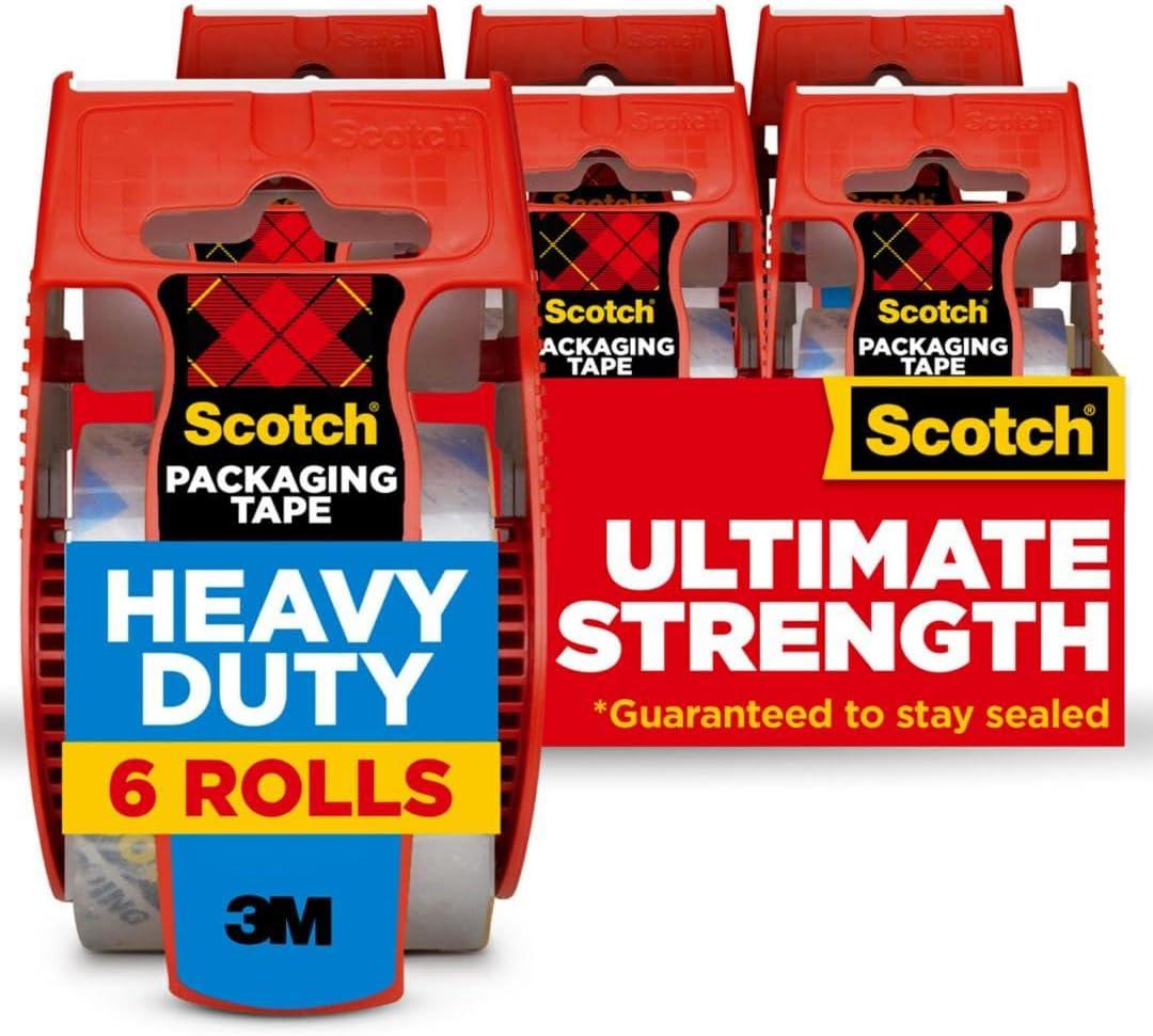 Scotch Heavy Duty Packaging Tape with Dispenser 6 Pack for $10.26