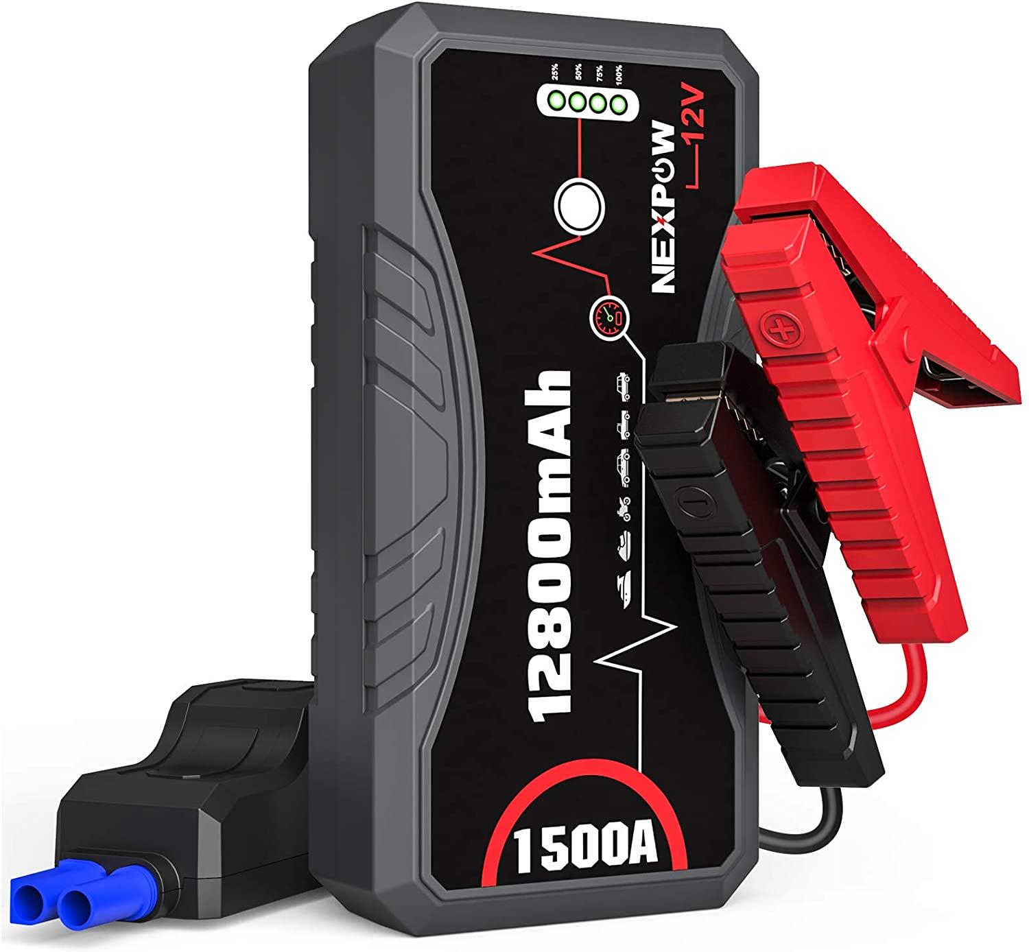 Nexpow 12800mAh 1500A Portable Car Jump Starter for $55.99 Shipped