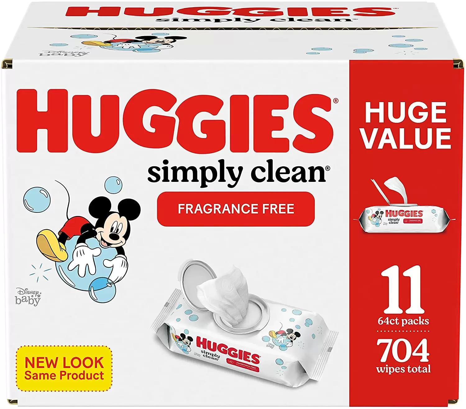 704 Huggies Simply Clean Baby Diaper Wipes for $11.95 Shipped