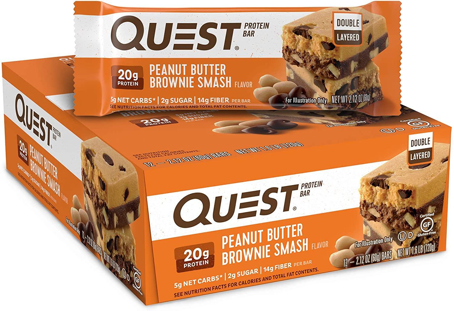 12 Quest Nutrition Peanut Butter Brownie Smash Protein Bars for $14.96 Shipped
