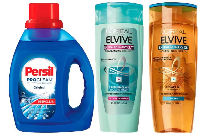 2 LOreal Paris Elvive Haircare and Persil ProClean Laundry Detergent for $4.97