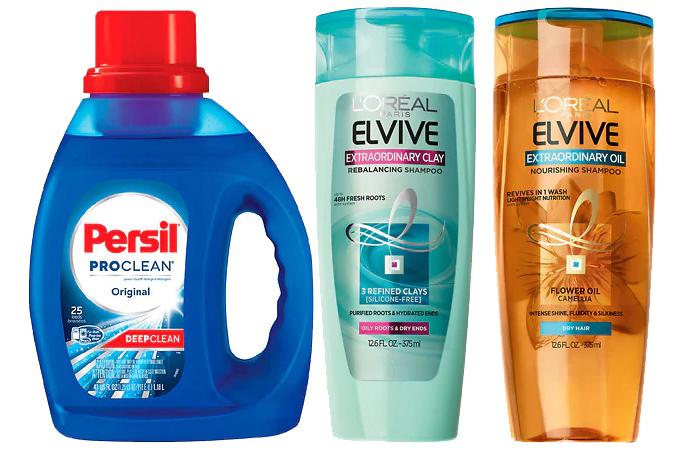 2 LOreal Paris Elvive Haircare and Persil ProClean Laundry Detergent for $4.97