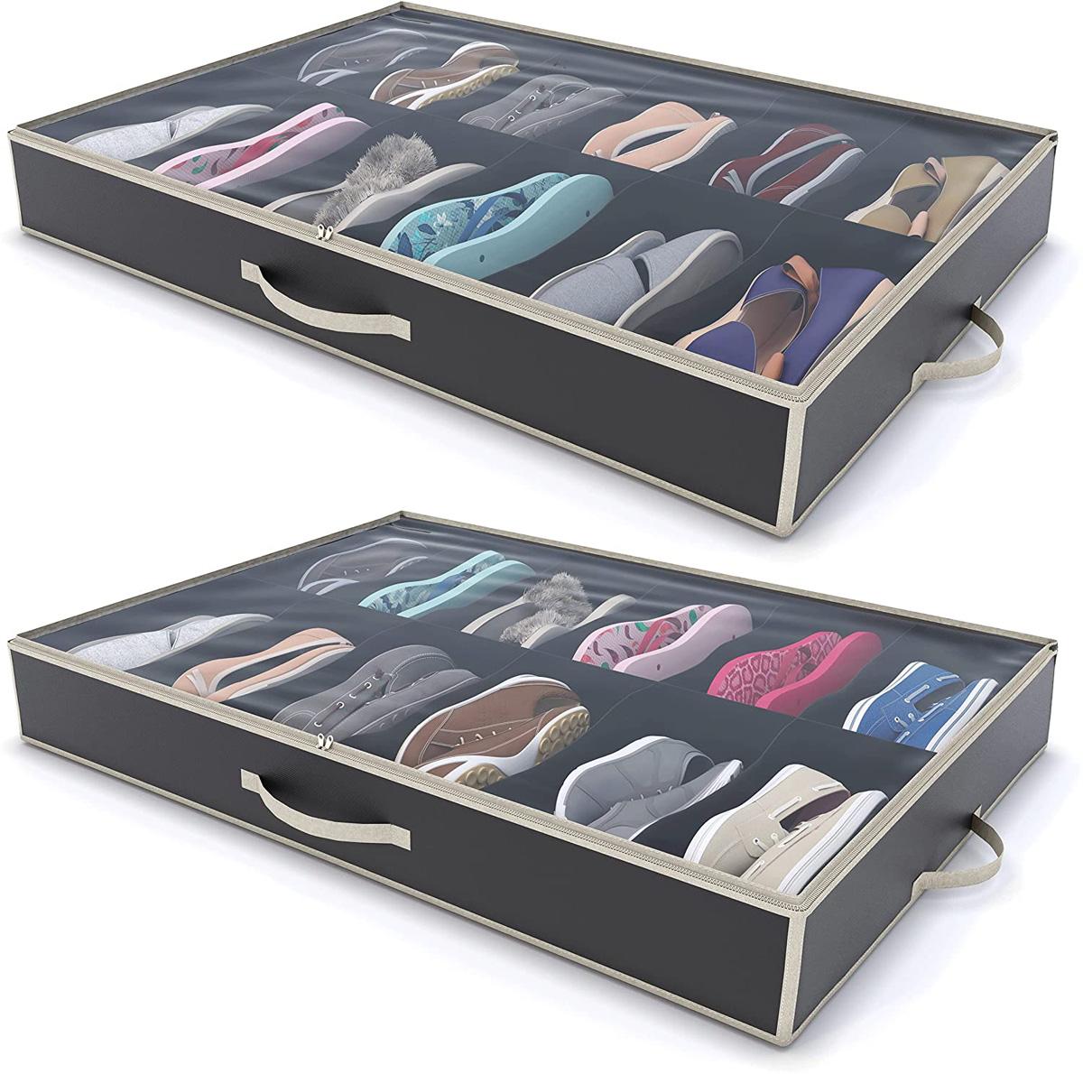 Woffit Under Bed Shoe Storage Organizer for $23.99