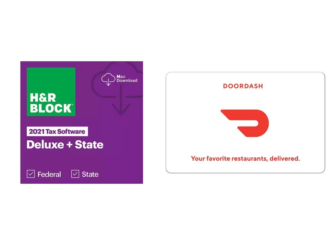 H&R Block 2021 Deluxe + State + $15 Gift Card for $24.99