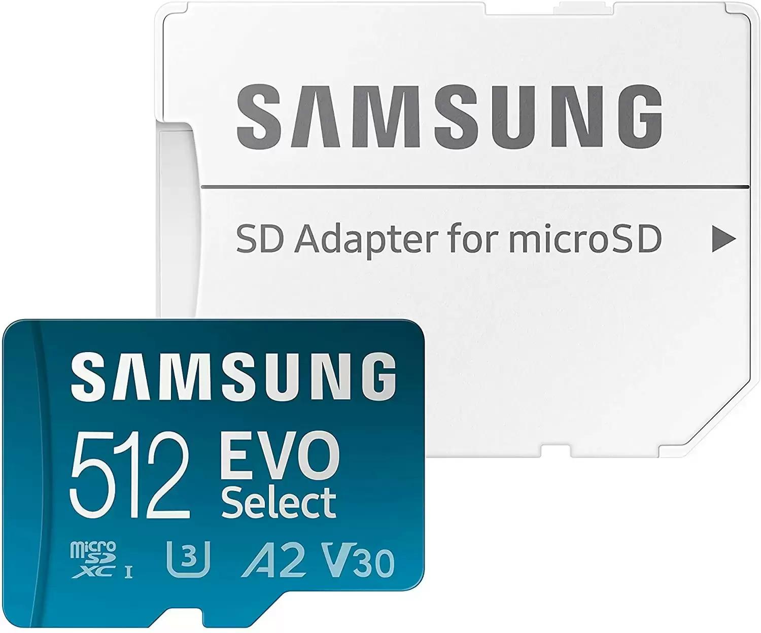 512GB Samsung EVO Select UHS-1 A2 V30 microSDXC Memory Card for $59.99 Shipped