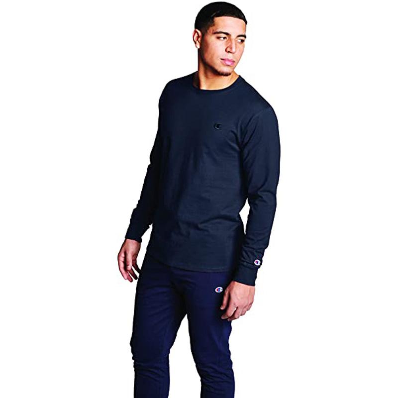 Champion Mens Classic Solid Jersey Long Sleeve T-Shirt for $12.74