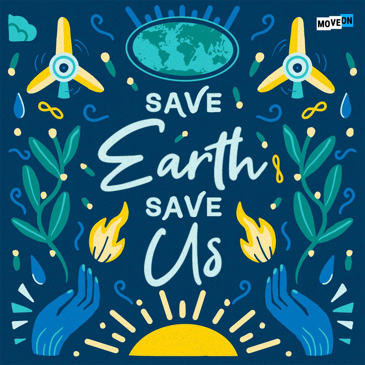 Save Earth Save Us Sticker for Free