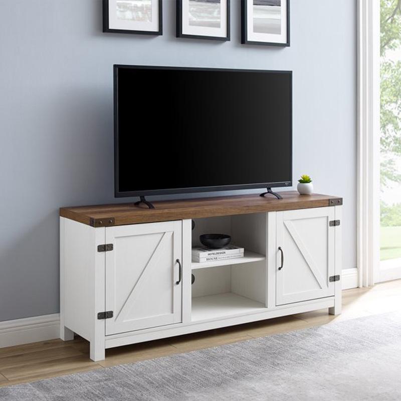 Woven Paths Farmhouse Barn Door TV Stand for $99 Shipped