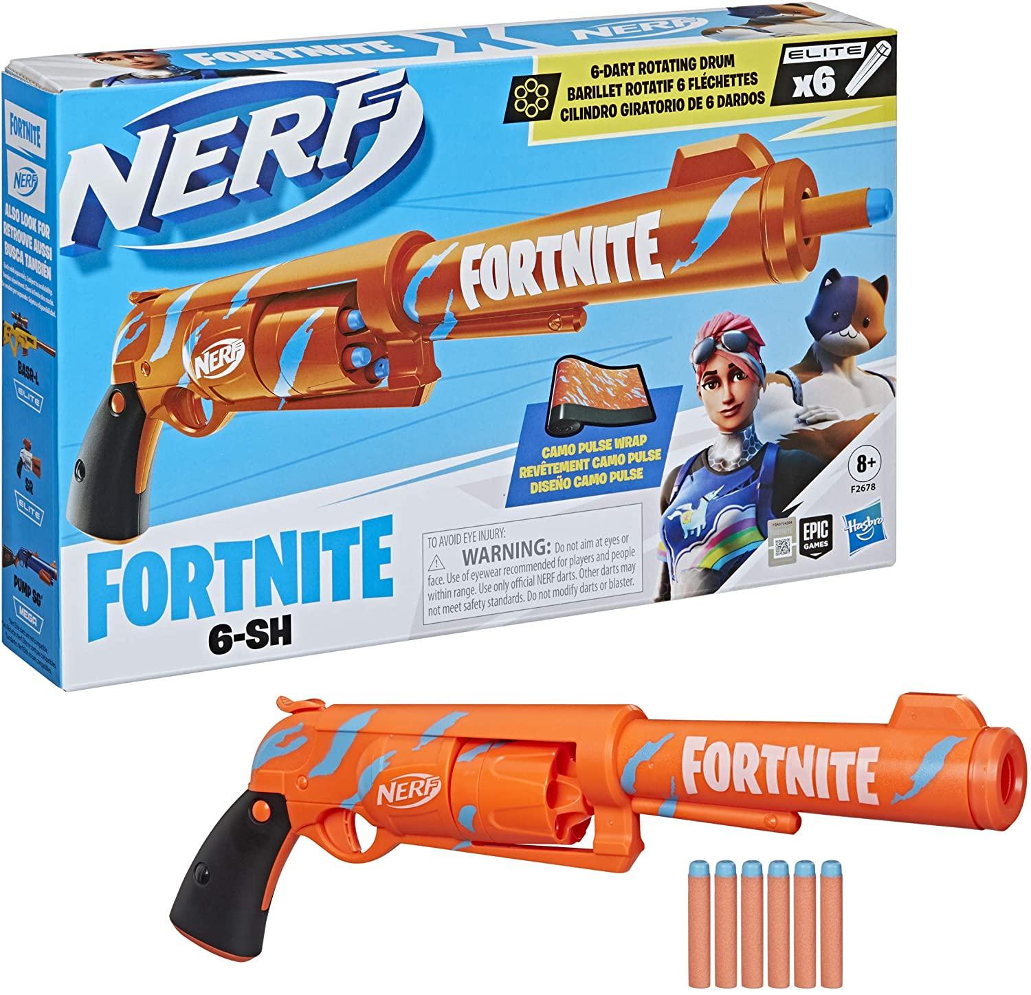 Nerf Fortnite 6-SH Dart Blaster with Rotating 6-Dart Drum for $11.99