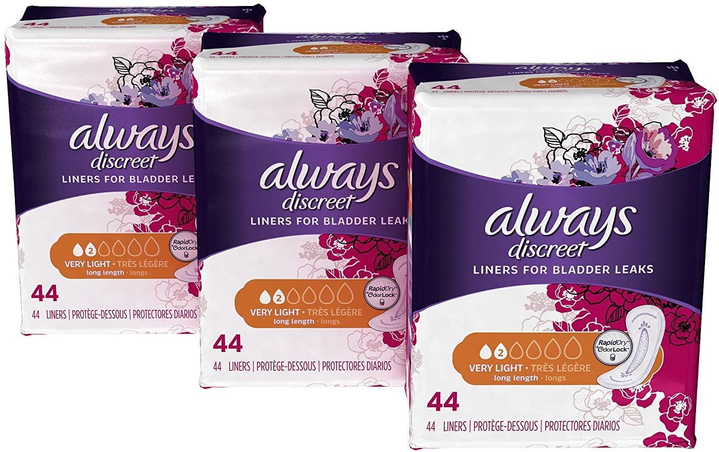 132 Always Discreet Long Liners for $10.57 Shipped