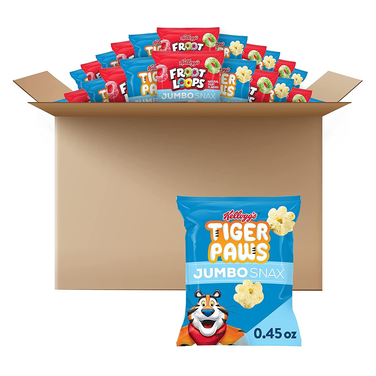 36 Kellogg\'s Jumbo Snax Cereal Snacks Variety Pack for $11.99 Shipped