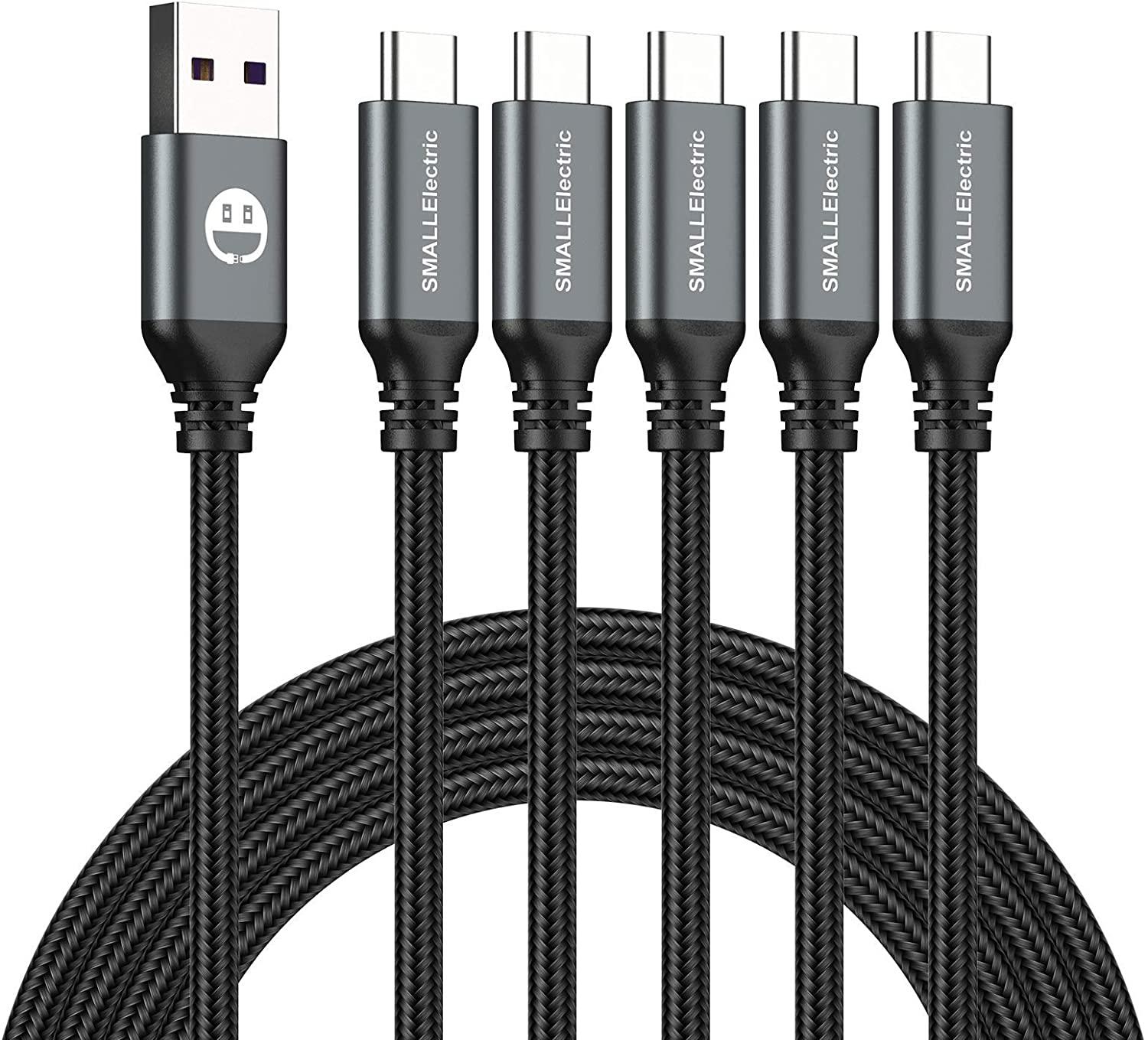 5 Braided USB Type-C to Type-A Cables for $7.19