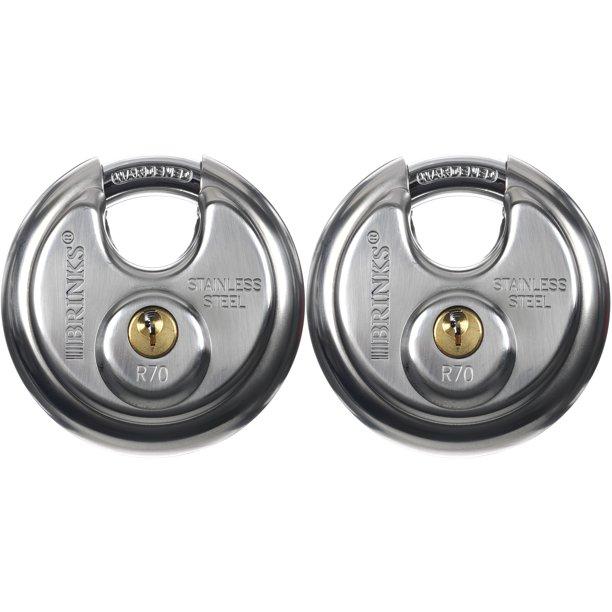 2 Brinks 70mm Promax Security Stainless Steel Discus Padlock for $12.84