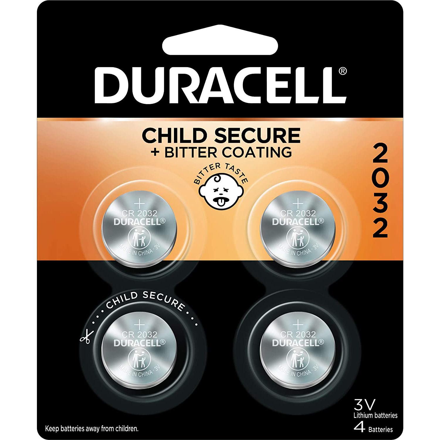 4 Duracell 2032 Lithium 3V Coin Batteries for $2.03 Shipped