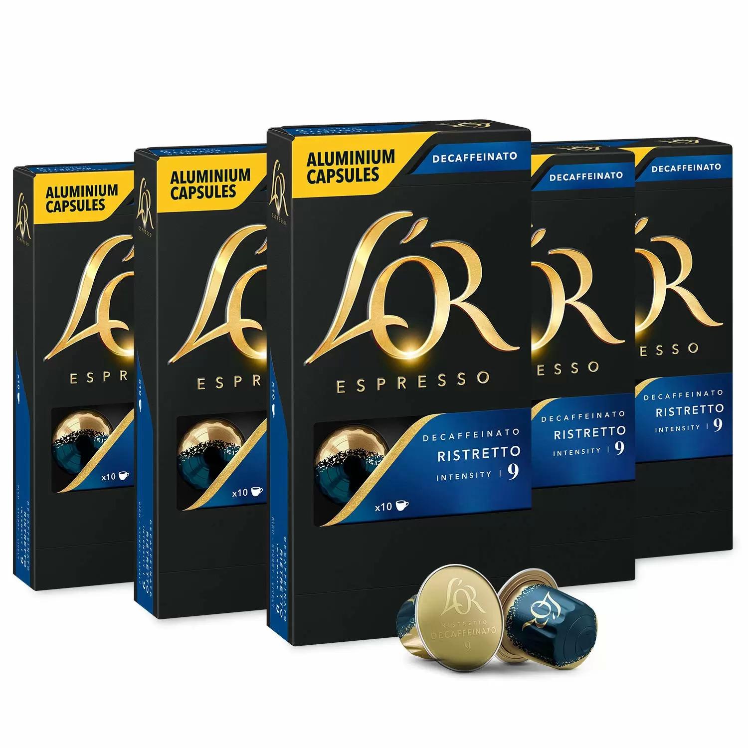 50 Nespresso LOR Espresso Decaf Capsules for $11.42