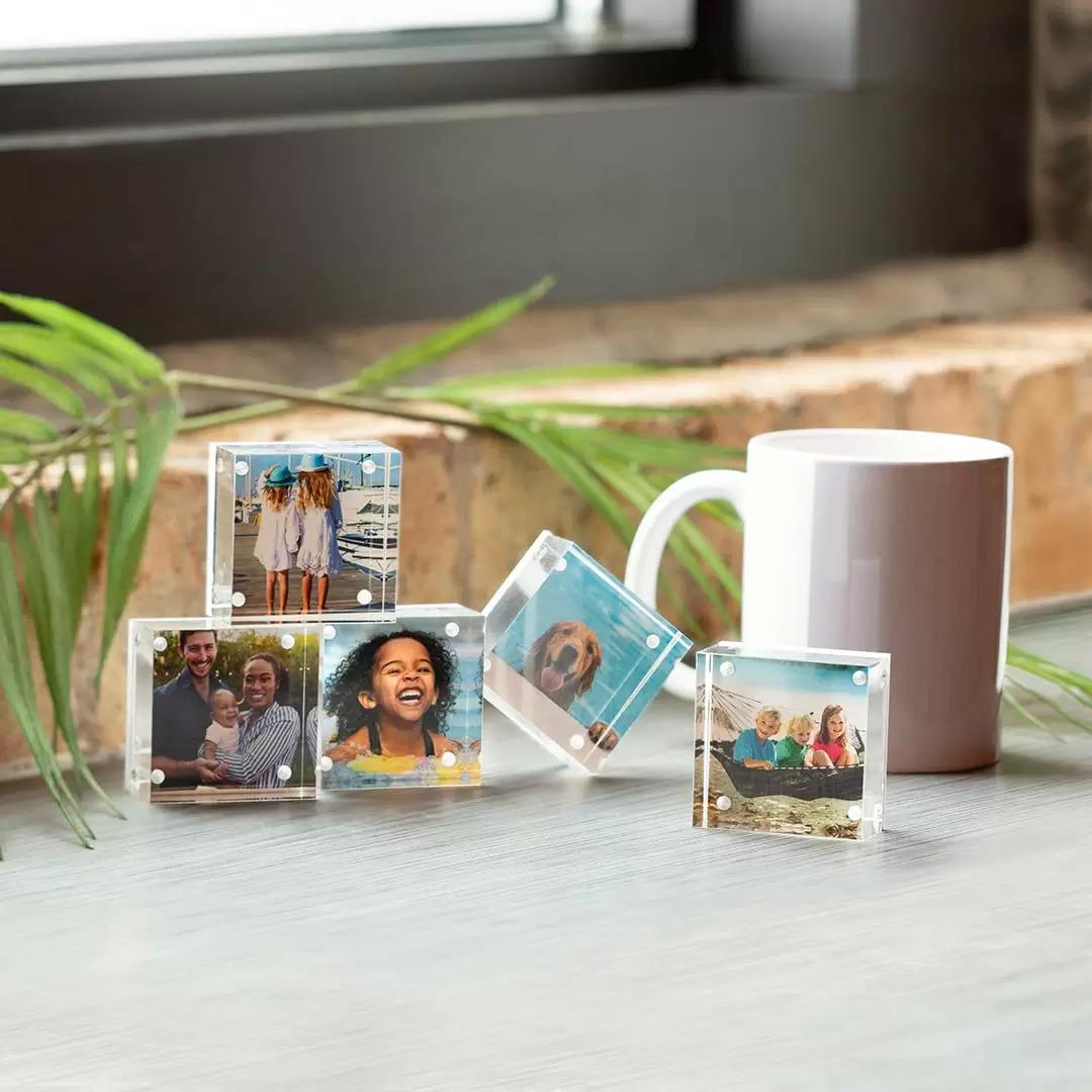 3 Custom Acrylic Photo Blocks for $9.99