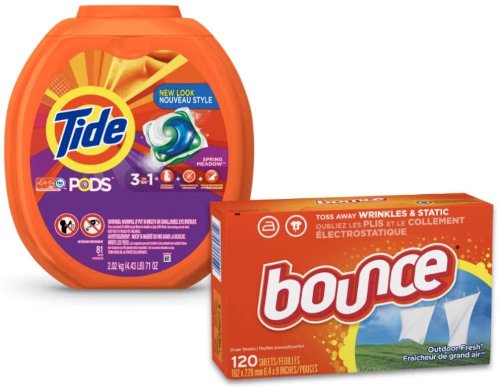 Tide PODS 3 in 1 HE Turbo Laundry Detergent Pacs with Dryer Sheets for $9.74