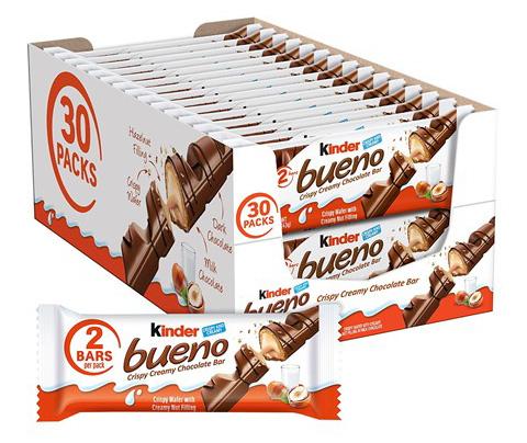 30 Kinder Bueno Milk Chocolate and Hazelnut Cream Candy Bars for $12.99