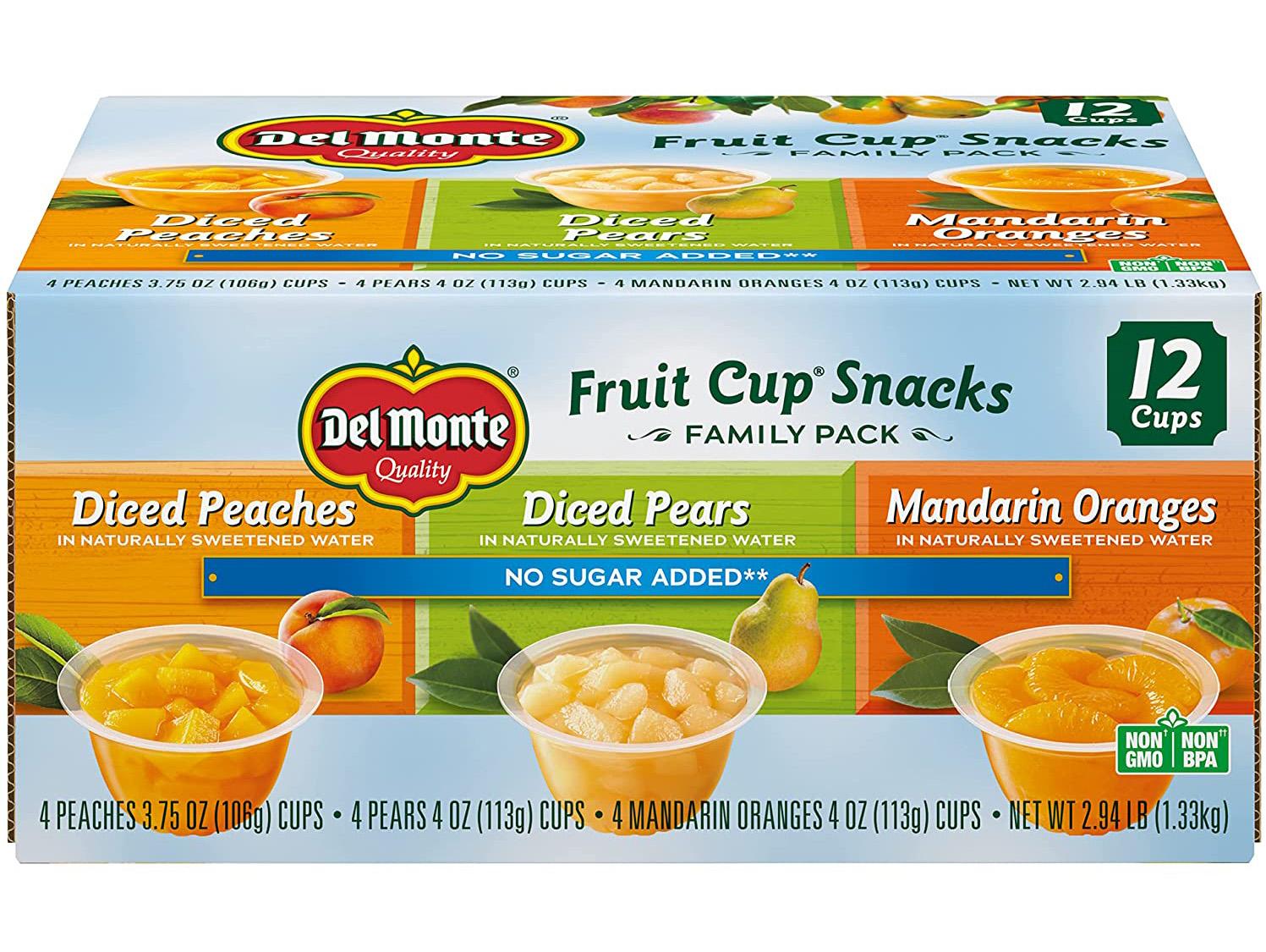 12 Del Monte No Sugar Added Fruit Cups for $4.83 Shipped