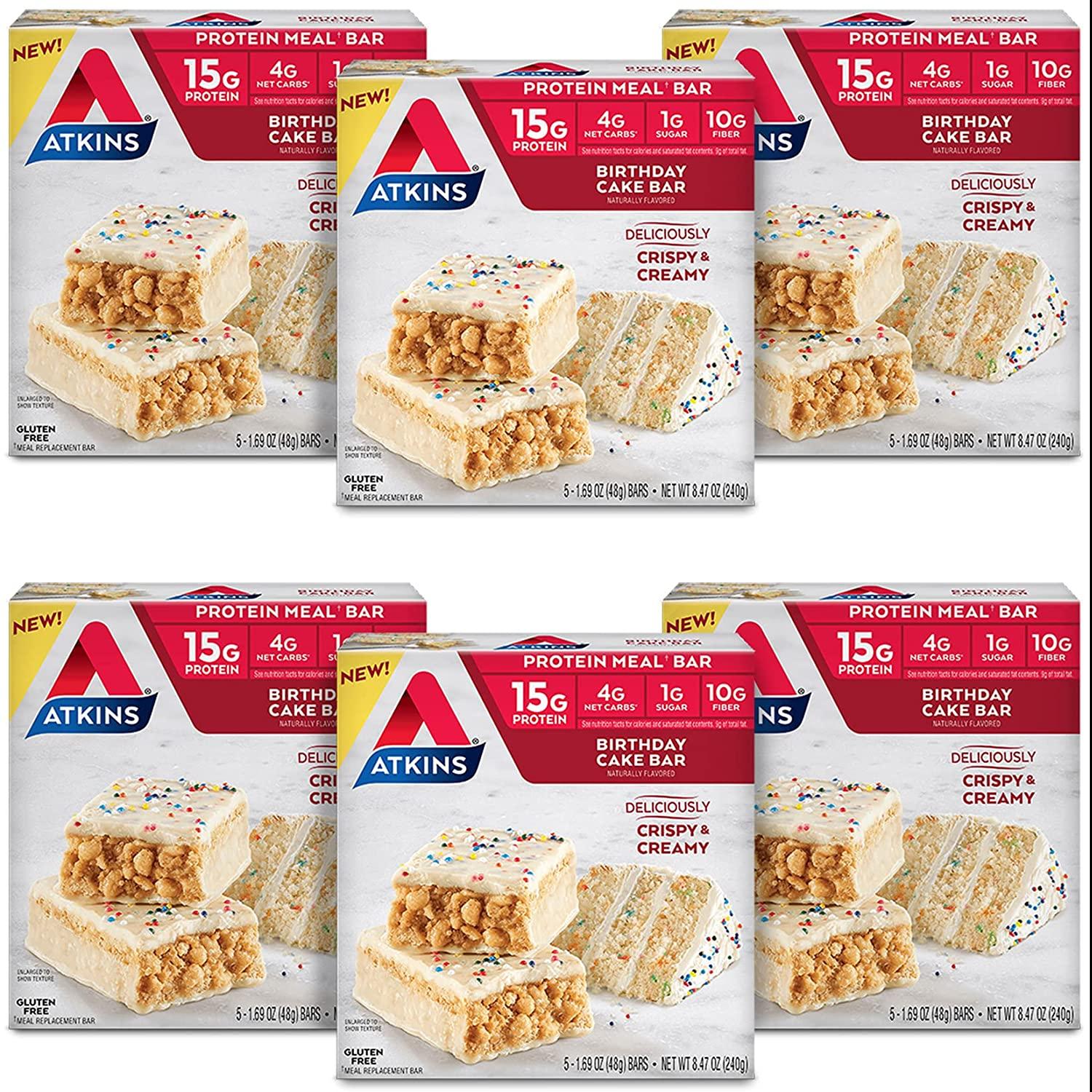 30 Atkins Birthday Cake Protein Meal Bars for $19.99 Shipped